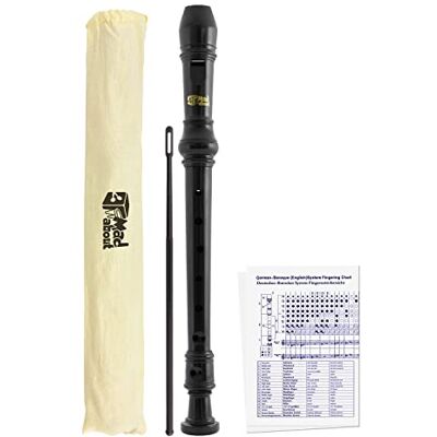 Mad About MA-REC06 Descant Recorder Black Three-Piece School Beginners Recorder with Bag, Cleaning Rod and Fingering Chart Mad About MA-REC06 Descant Recorder Black Three-Piece School Beginners Recorder with Bag, Cleaning Rod and Fingering Chart