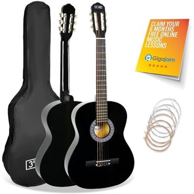 3rd Avenue 3/4 Size Kids Classical Guitar Spanish Nylon String Beginner Pack Bundle 6 Months FREE Lessons, Bag, Strings – Black 3rd Avenue 3/4 Size Kids Classical Guitar Spanish Nylon String Beginner Pack Bundle 6 Months FREE Lessons, Bag, Strings – Black