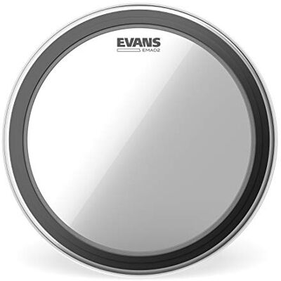 Evans Bass Drum Heads EMAD2 Clear Bass Drumhead BD22EMAD2 22 Inch EMAD2 bass drumheads deliver deep low-end punch, adjustable damping, easy tuning, focused attack and lasting durability. Evans Bass Drum Heads EMAD2 Clear Bass Drumhead BD22EMAD2 22 Inch EMAD2 bass drumheads deliver deep low-end punch, adjustable damping, easy tuning, focused attack and lasting durability.