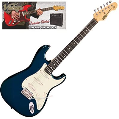VINTAGE V60 COASTER ELECTRIC GUITAR PACK CANDY APPLE BLUE VINTAGE V60 COASTER ELECTRIC GUITAR PACK CANDY APPLE BLUE