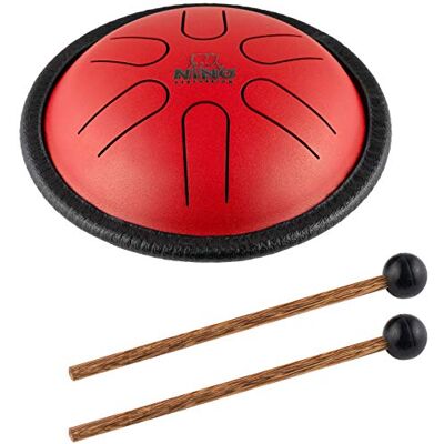 Nino Percussion Mini Melody Steel Tongue Drum with Mallets — for All Ages — Easily Create Songs, for Classroom Music, 2-YEAR WARRANTY (NINO980R) Nino Percussion Mini Melody Steel Tongue Drum with Mallets — for All Ages — Easily Create Songs, for Classroom Music, 2-YEAR WARRANTY (NINO980R)