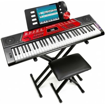 RockJam 61 Key Keyboard Piano Kit with Pitch Bend, Stand, Bench, Headphones & Lessons RockJam 61 Key Keyboard Piano Kit with Pitch Bend, Stand, Bench, Headphones & Lessons