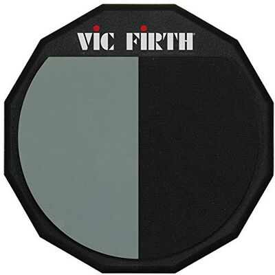 Vic Firth Single Sided Drumstick Practice Pad with VF logo and Divided playing surface 12” Diameter Vic Firth Single Sided Drumstick Practice Pad with VF logo and Divided playing surface 12” Diameter