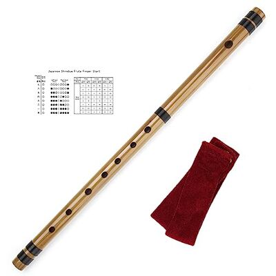 MoonAngel Japanese Bamboo Flute with Black Lines 7/8 Hon Handmade Bamboo Musical Instrument (7 Hon) MoonAngel Japanese Bamboo Flute with Black Lines 7/8 Hon Handmade Bamboo Musical Instrument (7 Hon)