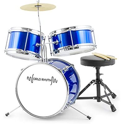 World Rhythm WR-602 3 Piece Junior Kids Drum Set – Blue World Rhythm WR-602 3 Piece Junior Kids Drum Set – Blue
