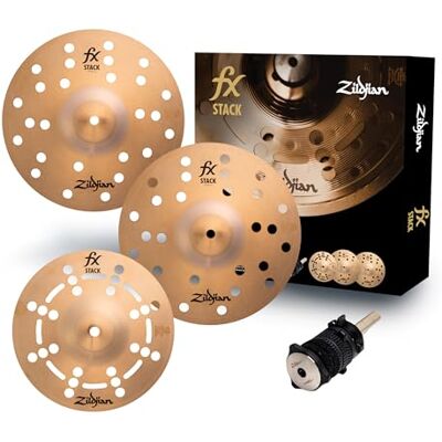 Zildjian FX Stacks 10” Cymbal Stack – Modular FX Cymbals with Adjustable Articulation – Bright & Cutting Percussion Sounds – Includes Cymbolt Mount – Bronze Alloy Construction FXSTK10 Zildjian FX Stacks 10” Cymbal Stack – Modular FX Cymbals with Adjustable Articulation – Bright & Cutting Percussion Sounds – Includes Cymbolt Mount – Bronze Alloy Construction FXSTK10