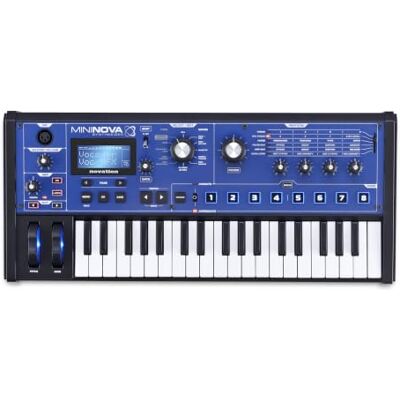 Novation MiniNova Analog Modeling Synthesizer USB, 37 Mini Keys, Analog Modeling, 18-Voice Polyphony, Built-In Vocoder, 256 Presets, 5 Effects Per Voice, Animate Buttons Novation MiniNova Analog Modeling Synthesizer USB, 37 Mini Keys, Analog Modeling, 18-Voice Polyphony, Built-In Vocoder, 256 Presets, 5 Effects Per Voice, Animate Buttons