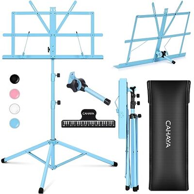 CAHAYA CY0204-3 Foldable Metal Music Stand Lightweight Portable Blue CAHAYA CY0204-3 Foldable Metal Music Stand Lightweight Portable Blue
