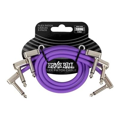 Ernie Ball Flex Patch Cable 12in Purple 3 Pack Ernie Ball Flex Patch Cable 12in Purple 3 Pack