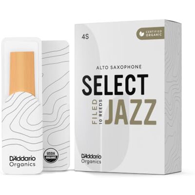 D'Addario Organic Select Jazz Filed Alto Sax Reeds 4 Soft, 10-Pack Organic Select Jazz alto sax reeds deliver focused tone, flexible response, strong projection and consistent jazz performanc. D'Addario Organic Select Jazz Filed Alto Sax Reeds 4 Soft, 10-Pack Organic Select Jazz alto sax reeds deliver focused tone, flexible response, strong projection and consistent jazz performanc.
