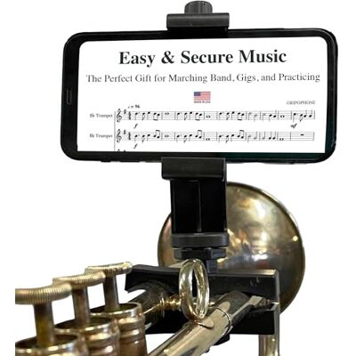 Generic Gripophone Trumpet Phone Lyre Securely Mount Your Phone to Your Horn, Easily Read Music from PDF, Take videos while playing, Made in USA!! Generic Gripophone Trumpet Phone Lyre Securely Mount Your Phone to Your Horn, Easily Read Music from PDF, Take videos while playing, Made in USA!!