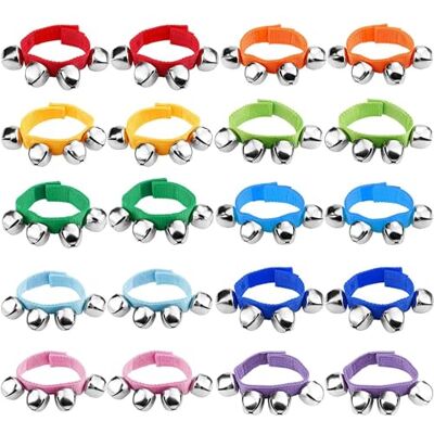 Augshy Jingle Bells, 20 packs Christmas Wrist Jingle Bells 10 Colors Christmas Hand Bells Classroom Music Jingle Bell for Party Favors Augshy Jingle Bells, 20 packs Christmas Wrist Jingle Bells 10 Colors Christmas Hand Bells Classroom Music Jingle Bell for Party Favors