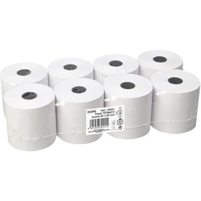 DOHE Thermal Paper Till Rolls 80x60 mm (8 pcs) Core ⌀12 mm, Length 28 m, Tickets for Card Readers, POS Systems, Cash Registers, POS and EPOS Printers, Thickness 60 GSM, BPA-Free DOHE Thermal Paper Till Rolls 80x60 mm (8 pcs) Core ⌀12 mm, Length 28 m, Tickets for Card Readers, POS Systems, Cash Registers, POS and EPOS Printers, Thickness 60 GSM, BPA-Free