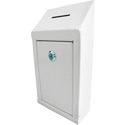My Charity Boxes MCB- Metal Donation Box & Collection Box Suggestion Box Secure Box With Top Coin Slot and Lock Included with 2 Keys Easy Wall Mounting or Counter Top Use (4 Inch) My Charity Boxes MCB- Metal Donation Box & Collection Box Suggestion Box Secure Box With Top Coin Slot and Lock Included with 2 Keys Easy Wall Mounting or Counter Top Use (4 Inch)