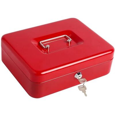 Kippen 10032R4 Cash Box with Coin Tray, Red, Dimensions: 300 x 240 x 90 mm Kippen 10032R4 Cash Box with Coin Tray, Red, Dimensions: 300 x 240 x 90 mm