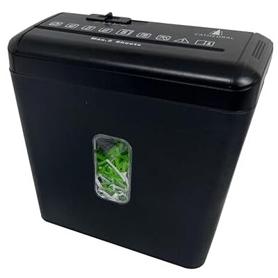 Cathedral Products 5 Sheet P3 Cross Cut Shredder with 8.5 Litre Bin, Auto Paper Detection & Forward and Reverse Functions Cathedral Products 5 Sheet P3 Cross Cut Shredder with 8.5 Litre Bin, Auto Paper Detection & Forward and Reverse Functions