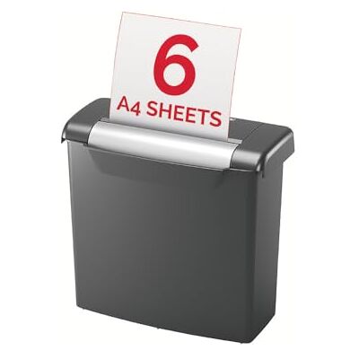 Rexel Momentum S206 Strip Cut Paper Shredder, Shreds 6 Sheets, 9 Litre Bin, Black, 2104568 Rexel Momentum S206 Strip Cut Paper Shredder, Shreds 6 Sheets, 9 Litre Bin, Black, 2104568
