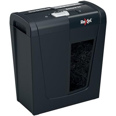 Rexel S5 Strip Cut Paper Shredder for Home Light Use, Shreds 5 sheets, 10 Litre Removable Bin, Security Level P2, Shreds Staples & Paper Clips, Quiet, Compact- Black Rexel S5 Strip Cut Paper Shredder for Home Light Use, Shreds 5 sheets, 10 Litre Removable Bin, Security Level P2, Shreds Staples & Paper Clips, Quiet, Compact- Black