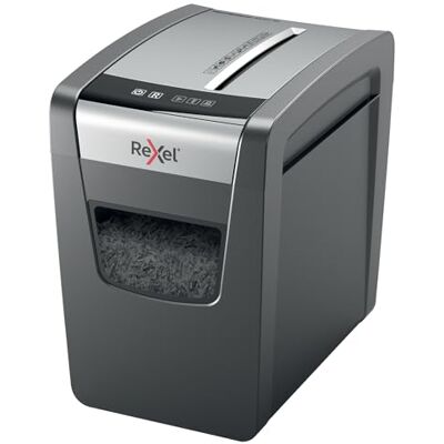 Rexel Momentum X410-SL Slimline Cross Cut Paper Shredder, Shreds 11-10 Sheets (70-80 gsm), 23 Litre Bin, Black, 2104573 Rexel Momentum X410-SL Slimline Cross Cut Paper Shredder, Shreds 11-10 Sheets (70-80 gsm), 23 Litre Bin, Black, 2104573