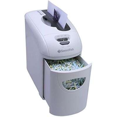Swordfish 40300 X-Securia 800XC 8 Sheet Cross Cut Paper/Document Shredder, White Swordfish 40300 X-Securia 800XC 8 Sheet Cross Cut Paper/Document Shredder, White