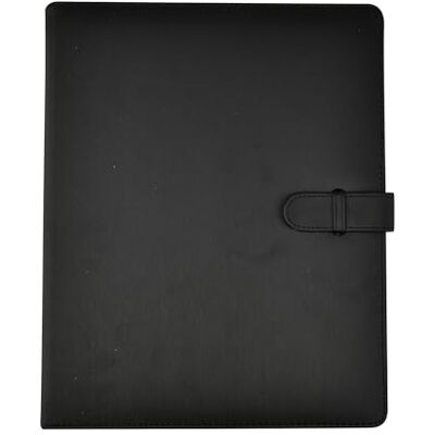 ARPAN A4 Professional Presentation Display Book with 50 Sheets & Inner Pockets – Soft Touch Portfolio Binder, A4 PU Faux Leather Binder, Professional Portfolio Book Binder with Closure Belt (Black) ARPAN A4 Professional Presentation Display Book with 50 Sheets & Inner Pockets – Soft Touch Portfolio Binder, A4 PU Faux Leather Binder, Professional Portfolio Book Binder with Closure Belt (Black)