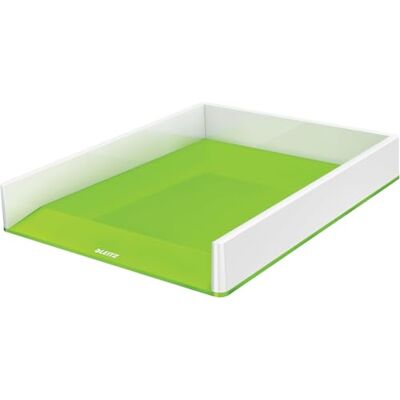 Leitz 53611054 A4 Letter Tray, WOW Range, White/Green Leitz 53611054 A4 Letter Tray, WOW Range, White/Green