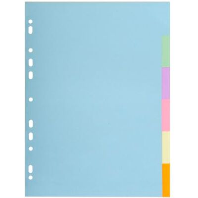 Exacompta 50 dividers recycled pastel card 6 blank tabs A4 Exacompta 50 dividers recycled pastel card 6 blank tabs A4