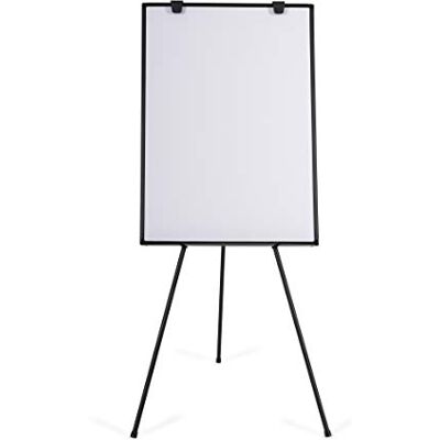 BoardsPlus Flipchart Easel, Black Tripod and Aluminium Frame, Magnetic Whiteboard with Adjustable Height, 70 x 100 x 180 cm BoardsPlus Flipchart Easel, Black Tripod and Aluminium Frame, Magnetic Whiteboard with Adjustable Height, 70 x 100 x 180 cm