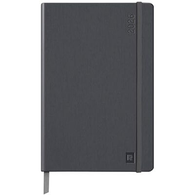 Rhodia 194731C – 2026 Diary Rigid A5 Horizontal Grid 160 Pages Ivory Paper 90 g with Elastic Band Titanium Rhodia 194731C – 2026 Diary Rigid A5 Horizontal Grid 160 Pages Ivory Paper 90 g with Elastic Band Titanium