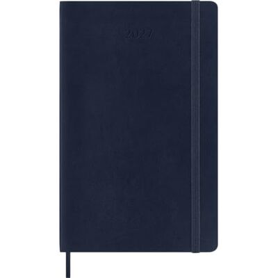 Moleskine Daily Planner 2027, Soft Cover 12 Month Diary with Elastic Closure, Large 13x21 Cm, Sapphire Blue Moleskine Daily Planner 2027, Soft Cover 12 Month Diary with Elastic Closure, Large 13x21 Cm, Sapphire Blue