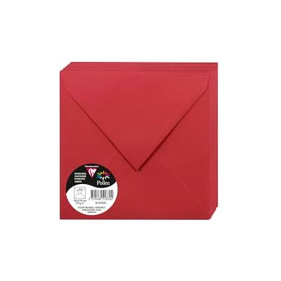 Clairefontaine 5583C Pack of 20 Gummed Envelopes Square Format 16.5x16.5cm 120g/m² Intensive Red Invitation Event Correspondence Pollen Range Premium Paper Clairefontaine 5583C Pack of 20 Gummed Envelopes Square Format 16.5x16.5cm 120g/m² Intensive Red Invitation Event Correspondence Pollen Range Premium Paper