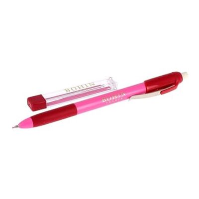 Bohin Mechanical Chalk Pencil 0,9mm + 6 Pink Leads, Silver, one Bohin Mechanical Chalk Pencil 0,9mm + 6 Pink Leads, Silver, one
