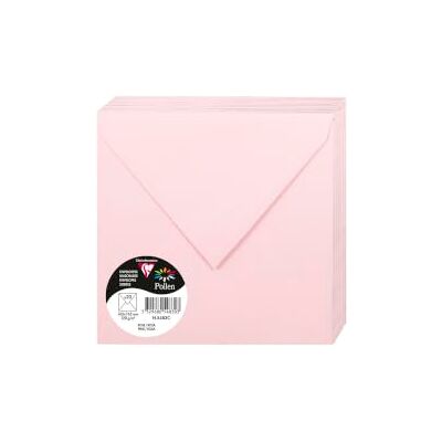 Clairefontaine 5483C Pack of 20 Gummed Envelopes Square Format 16.5x16.5cm 120g/m² Pink Invitation Events and Correspondence Pollen Range Premium Smooth Paper Clairefontaine 5483C Pack of 20 Gummed Envelopes Square Format 16.5x16.5cm 120g/m² Pink Invitation Events and Correspondence Pollen Range Premium Smooth Paper