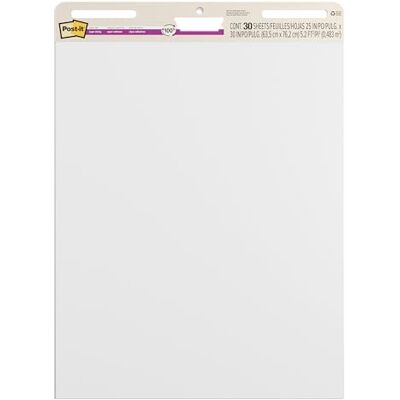 Post-it Super Sticky Meeting Charts, 100% Recycled Paper, White, 63.5 x 76.2 cm, 30 Sheets/Pad, 2 Pads/Pack, 100% PEFC, SGSCH-PEFC-COC-110078 Post-it Super Sticky Meeting Charts, 100% Recycled Paper, White, 63.5 x 76.2 cm, 30 Sheets/Pad, 2 Pads/Pack, 100% PEFC, SGSCH-PEFC-COC-110078