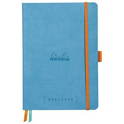 Rhodia Softcover Goal Book, A5 , Dot Turquoise Blue Rhodia Softcover Goal Book, A5 , Dot Turquoise Blue