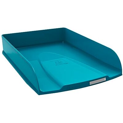 Exacompta Ref 11128D Set of 6 COMBO STYLI Neo Deco letter trays for A4+ documents size 34x25x6.5cm label holder holds 500 sheets color duck blue Exacompta Ref 11128D Set of 6 COMBO STYLI Neo Deco letter trays for A4+ documents size 34x25x6.5cm label holder holds 500 sheets color duck blue