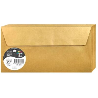 Clairefontaine 50085C Gold Iridescent Paper Pack of 20 Self-Adhesive Envelopes DL (11x22cm) 120gsm Invitation Events Correspondence Pollen Range Premium Clairefontaine 50085C Gold Iridescent Paper Pack of 20 Self-Adhesive Envelopes DL (11x22cm) 120gsm Invitation Events Correspondence Pollen Range Premium