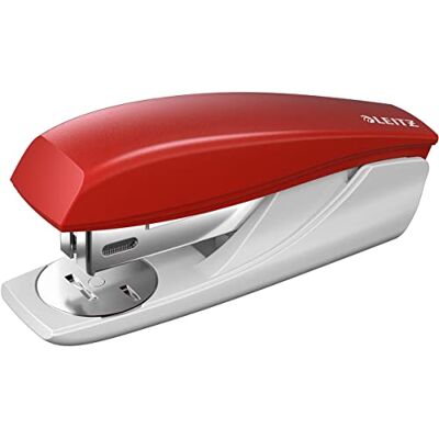 Leitz Stapler, 25 sheet capacity, Red, Ergonomic metal body, Includes staples, NeXXt Range, 55010025 Leitz Stapler, 25 sheet capacity, Red, Ergonomic metal body, Includes staples, NeXXt Range, 55010025