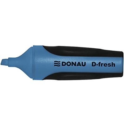 DONAU 7350001PL-10 D-FRESH Highlighter Ink Chisel Tip Bright Colours High Quality Rubber Barrel Sides Line Width 2-5 mm Blue DONAU 7350001PL-10 D-FRESH Highlighter Ink Chisel Tip Bright Colours High Quality Rubber Barrel Sides Line Width 2-5 mm Blue