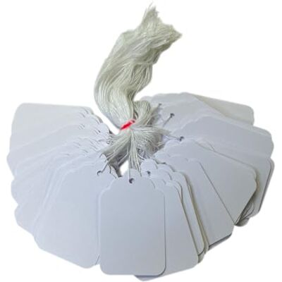 Janrax Box of 1000 White Merchandise Tags 73mm x 44mm Janrax Box of 1000 White Merchandise Tags 73mm x 44mm