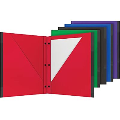 Oxford 2 Pocket Folder 5 Pack, Plastic Portfolios with Plastic Snap Fasteners, Anti-Tear Edges, Letter Size, Red, Green, Black, Blue, Purple (89118) Oxford 2 Pocket Folder 5 Pack, Plastic Portfolios with Plastic Snap Fasteners, Anti-Tear Edges, Letter Size, Red, Green, Black, Blue, Purple (89118)