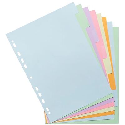 Exacompta 30 dividers pastel card Forever 8 blank tabs A4 Exacompta 30 dividers pastel card Forever 8 blank tabs A4