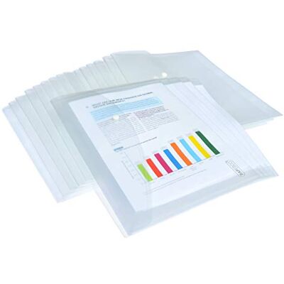 Rapesco 1496 ECO Recycled Popper Wallets, A4+, Pack of 20 Rapesco 1496 ECO Recycled Popper Wallets, A4+, Pack of 20
