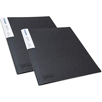 Rapesco 1643 Presentation Folder, 20 Pockets, A4, Black, Pack of 2 Rapesco 1643 Presentation Folder, 20 Pockets, A4, Black, Pack of 2