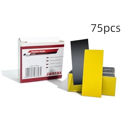 Janrax Pack of 75 Yellow Magnetic Strip Name Tag Labels Janrax Pack of 75 Yellow Magnetic Strip Name Tag Labels