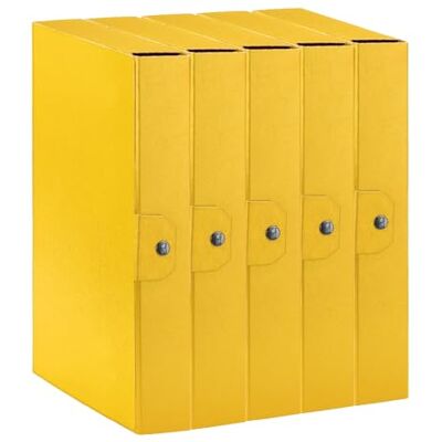 Esselte C26 EUROBOX 390326090 Project Folder for Filing, Button Closure, 25 x 35 cm, Spine 6 cm, Yellow, Pack of 5 Esselte C26 EUROBOX 390326090 Project Folder for Filing, Button Closure, 25 x 35 cm, Spine 6 cm, Yellow, Pack of 5
