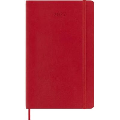Moleskine Daily Planner 2027, Soft Cover 12 Month Diary with Elastic Closure, Large 13x21 Cm, Scarlet Red Moleskine Daily Planner 2027, Soft Cover 12 Month Diary with Elastic Closure, Large 13x21 Cm, Scarlet Red