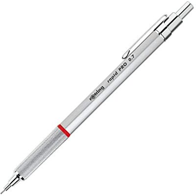 rOtring Rapid Pro Mechanical Pencil HB 0.7 mm Lead Propelling Pencil Reduced Lead Breakage Silver Chrome Full-Metal Barrel rOtring Rapid Pro Mechanical Pencil HB 0.7 mm Lead Propelling Pencil Reduced Lead Breakage Silver Chrome Full-Metal Barrel