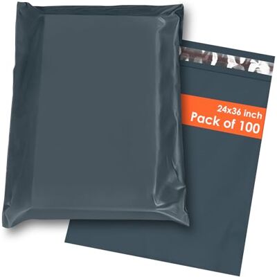 YUNJU 100x Grey Mailing Bags 24 x 36 Size, 100% Recyclable Parcel Bags, Self-Seal Postage Bags for Clothes Strong & Sealable Plastic Envelopes, Ideal for Large to Small Postal Packing Shipping Posting YUNJU 100x Grey Mailing Bags 24 x 36 Size, 100% Recyclable Parcel Bags, Self-Seal Postage Bags for Clothes Strong & Sealable Plastic Envelopes, Ideal for Large to Small Postal Packing Shipping Posting