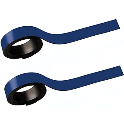 MAUL Magnetic Strips 1 x 100 cm (Pack of 2) Magnetic Tape Self-Adhesive on Magnetic Surfaces Magnetic Tape Can Be Cut to Size Writeable with Marker Blue MAUL Magnetic Strips 1 x 100 cm (Pack of 2) Magnetic Tape Self-Adhesive on Magnetic Surfaces Magnetic Tape Can Be Cut to Size Writeable with Marker Blue
